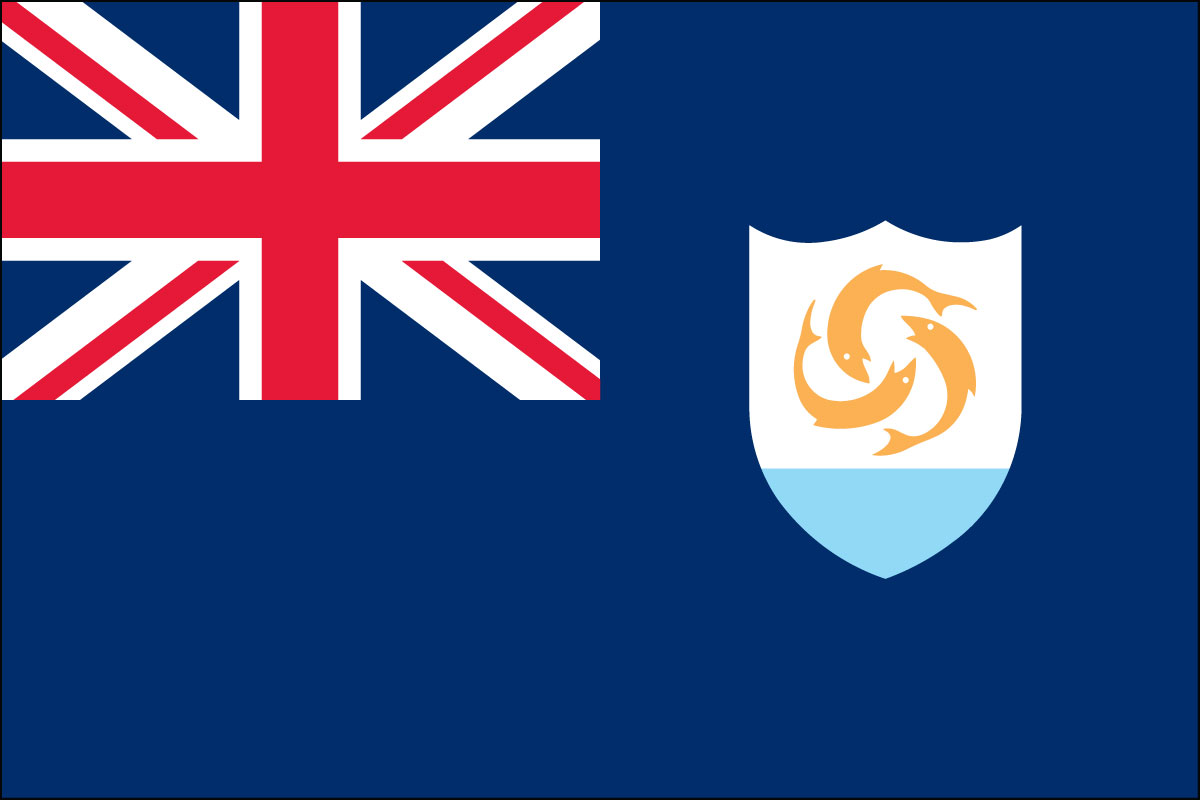 12x18" poly flag on a stick of Anguilla