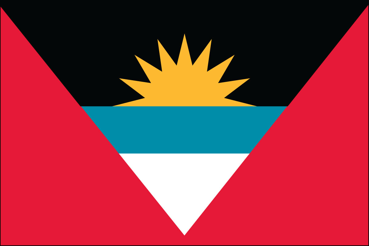12x18" poly flag on a stick of Antigua and Barbuda