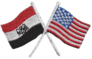 Crossed Flag Patch of US & Egypt