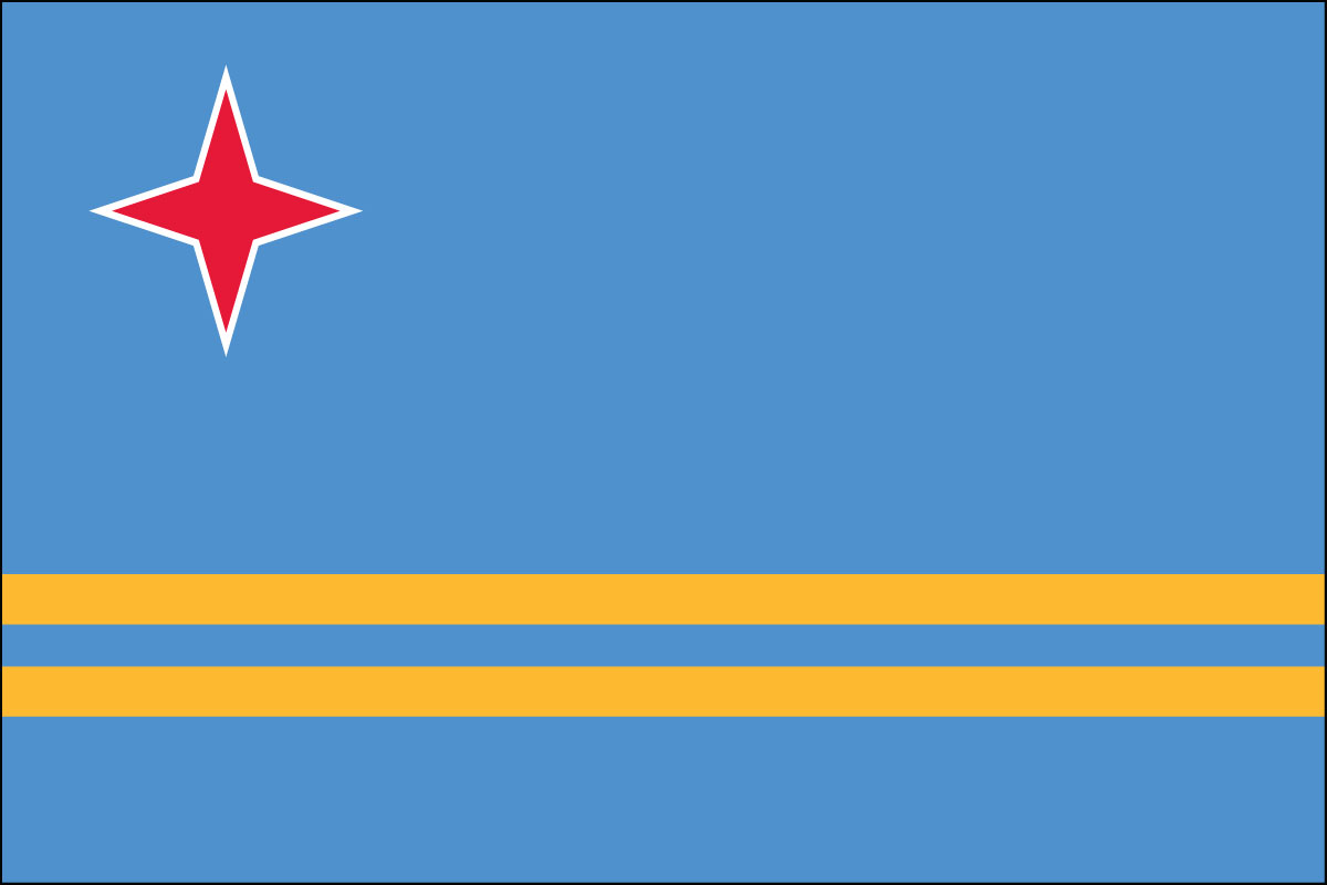 12x18" Nylon flag of Aruba - 12x18" Nylon flag of Aruba.<BR><BR><I>Combines with our other 12x18"nylon flags for discounts.</I>