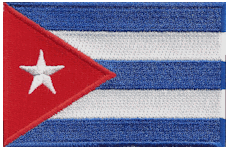 Borderless Flag Patch of Cuba - 2¼x3½" embroidered Borderless Flag Patch of Cuba .<BR>Combines with our other Borderless Flag Patches for discounts.