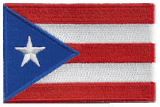 Borderless Flag Patch of Puerto Rico - 2¼x3½" embroidered Borderless Flag Patch of Puerto Rico .<BR>Combines with our other Borderless Flag Patches for discounts.