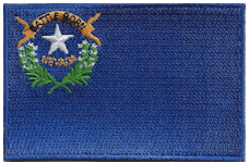 Borderless Flag Patch of State of Nevada - 2¼x3½" embroidered Borderless Flag Patch of State of Nevada .<BR>Combines with our other State Borderless Flag Patches for discounts.