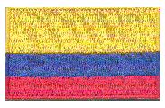 Midsize Flag Patch of Colombia - 1½x2½" embroidered Midsize Flag Patch of Colombia.<BR>Combines with our other Midsize Flag Patches for discounts.