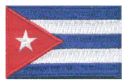 Midsize Flag Patch of Cuba - 1½x2½" embroidered Midsize Flag Patch of Cuba.<BR>Combines with our other Midsize Flag Patches for discounts.