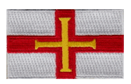 Midsize Flag Patch of Guernsey - 1½x2½" embroidered Midsize Flag Patch of Guernsey.<BR>Combines with our other Midsize Flag Patches for discounts.