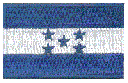 Midsize Flag Patch of Honduras - 1½x2½" embroidered Midsize Flag Patch of Honduras.<BR>Combines with our other Midsize Flag Patches for discounts.
