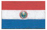 Midsize Flag Patch of Paraguay - 1½x2½" embroidered Midsize Flag Patch of Paraguay.<BR>Combines with our other Midsize Flag Patches for discounts.