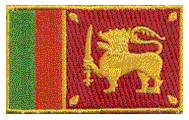 Midsize Flag Patch of Sri Lanka - 1½x2½" embroidered Midsize Flag Patch of Sri Lanka.<BR>Combines with our other Midsize Flag Patches for discounts.