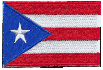 Mezzo Flag Patch of Puerto Rico - 2x3" embroidered Mezzo Flag Patch of Puerto Rico .<BR>Combines with our other Mezzo Flag Patches for discounts.