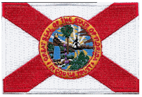 Mezzo Flag Patch of State of Florida - 2x3" embroidered Mezzo Flag Patch of State of Florida .<BR>Combines with our other State Mezzo Flag Patches for discounts.