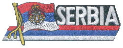 Cut-Out Flag Patch of Serbia - 1¾x4¾" embroidered Cut-Out Flag Patch of Serbia.<BR>Combines with our other Cut-Out Flag Patches for discounts.