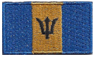Micro Flag Patch of Barbados - ¾x1⅜" embroidered Micro Flag Patch of Barbados.<BR><BR><I>Combines with our other Micro Flag Patches for discounts.</I>