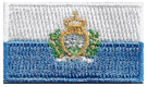 Micro Flag Patch of San Marino - ¾x1⅜" embroidered Micro Flag Patch of San Marino.<BR><BR><I>Combines with our other Micro Flag Patches for discounts.</I>
