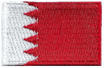 Mini Flag Patch of Bahrain - 1¼x1¾"  embroidered Mini Flag Patch of Bahrain.<BR>Combines with our other Mini Flag Patches for discounts.