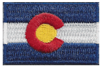 Mini Flag Patch of State of Colorado - 1¼x1¾"  embroidered Mini Flag Patch of the State of Colorado.<BR><BR><I>Combines with our other Mini Flag Patches for discounts.</I>