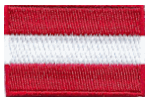 Mini Flag Patch of Austria - 1¼x1¾"  embroidered Mini Flag Patch of Austria.<BR>Combines with our other Mini Flag Patches for discounts.