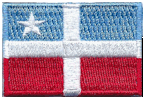 Mini Flag Patch of Puerto Rico, Lares - 1¼x1¾"  embroidered Mini Flag Patch of Puerto Rico, Lares.<BR>Combines with our other Mini Flag Patches for discounts.