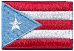Mini Flag Patch of Puerto Rico, light blue - 1¼x1¾"  embroidered Mini Flag Patch of Puerto Rico, light blue.<BR>Combines with our other Mini Flag Patches for discounts.