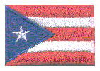 Mini Flag Patch of Puerto Rico, dark blue - 1¼x1¾"  embroidered Mini Flag Patch of Puerto Rico, dark blue.<BR>Combines with our other Mini Flag Patches for discounts.