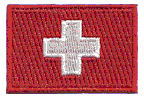Mini Flag Patch of Switzerland - RECTANGLE - 1¼x1¾"  embroidered Mini Flag Patch of Switzerland - RECTANGLE.<BR>Combines with our other Mini Flag Patches for discounts.