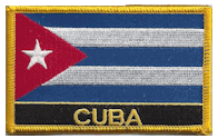 Named Flag Patch of Cuba - 2¼x3¼" embroidered Named Flag Patch of Cuba.<BR>Combines with our other Named Flag Patches for discounts.