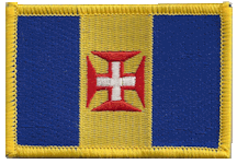 Standard Rectangle Flag Patch of Madeira - 2¼x3½" embroidered Standard Rectangle Flag Patch of the city of Madeira.<BR>Combines with our other Standard Rectangle Flag Patches for discounts.