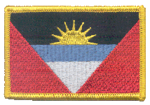 Standard Rectangle Flag Patch of Antigua and Barbuda - 2¼x3½" embroidered Standard Rectangle Flag Patch of Antigua and Barbuda.<BR>Combines with our other Standard Rectangle Flag Patches for discounts.