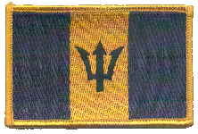 Standard Rectangle Flag Patch of Barbados - 2¼x3½" embroidered Standard Rectangle Flag Patch of Barbados.<BR>Combines with our other Standard Rectangle Flag Patches for discounts.
