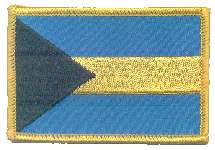 Standard Rectangle Flag Patch of Bahamas - 2¼x3½" embroidered Standard Rectangle Flag Patch of the Bahamas.<BR>Combines with our other Standard Rectangle Flag Patches for discounts.