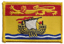 Standard Rectangle Flag Patch of Canadian Province of New Brunswick - 2¼x3½" embroidered Standard Rectangle Flag Patch of New Brunswick.<BR>Combines with our other Standard Rectangle Flag Patches for discounts.
