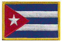 Standard Rectangle Flag Patch of Cuba - 2¼x3½" embroidered Standard Rectangle Flag Patch of Cuba.<BR>Combines with our other Standard Rectangle Flag Patches for discounts.