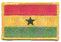 Standard Rectangle Flag Patch of Ghana - 2¼x3½" embroidered Standard Rectangle Flag Patch of Ghana.<BR>Combines with our other Standard Rectangle Flag Patches for discounts.