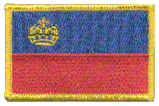 Standard Rectangle Flag Patch of Liechtenstein - 2¼x3½" embroidered Standard Rectangle Flag Patch of Liechtenstein.<BR>Combines with our other Standard Rectangle Flag Patches for discounts.