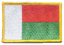 Standard Rectangle Flag Patch of Madagascar - 2¼x3½" embroidered Standard Rectangle Flag Patch of Madagascar.<BR>Combines with our other Standard Rectangle Flag Patches for discounts.