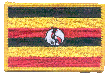 Standard Rectangle Flag Patch of Uganda - 2¼x3½" embroidered Standard Rectangle Flag Patch of Uganda.<BR>Combines with our other Standard Rectangle Flag Patches for discounts.