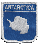 Shield Flag Patch of Antarctica - 3x2½" embroidered Shield Flag Patch of Antarctica.<BR>Combines with our other Shield Flag Patches for discounts.