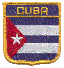 Shield Flag Patch of Cuba - 3x2½" embroidered Shield Flag Patch of Cuba.<BR>Combines with our other Shield Flag Patches for discounts.