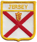Shield Flag Patch of Jersey - 3x2½" embroidered Shield Flag Patch of Jersey.<BR>Combines with our other Shield Flag Patches for discounts.