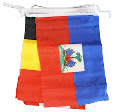 String of 24 12x18" flags of Francophone Countries