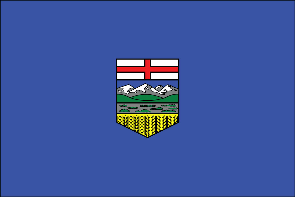 12x18" Nylon flag of Canadian Province of Alberta