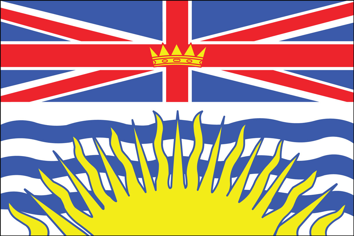 12x18" Nylon flag of Canadian Province of British Columbia