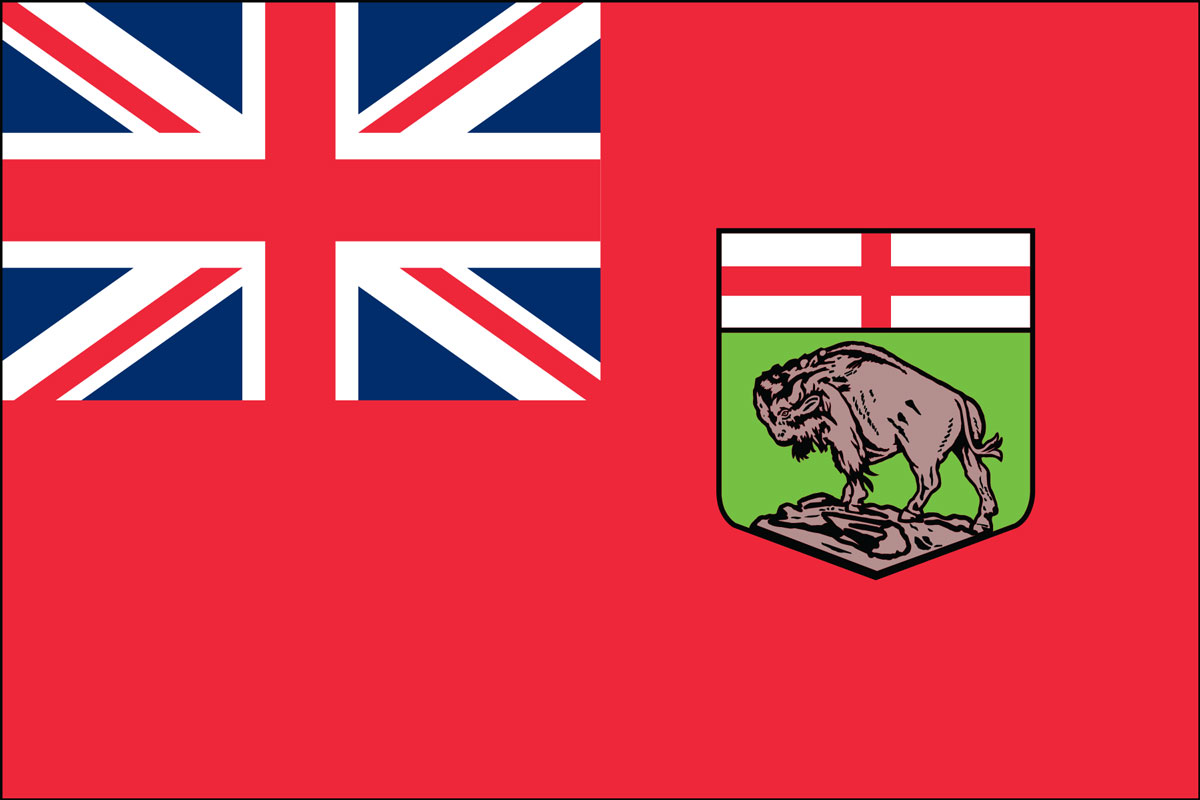 12x18" Nylon flag of Canadian Province of Manitoba