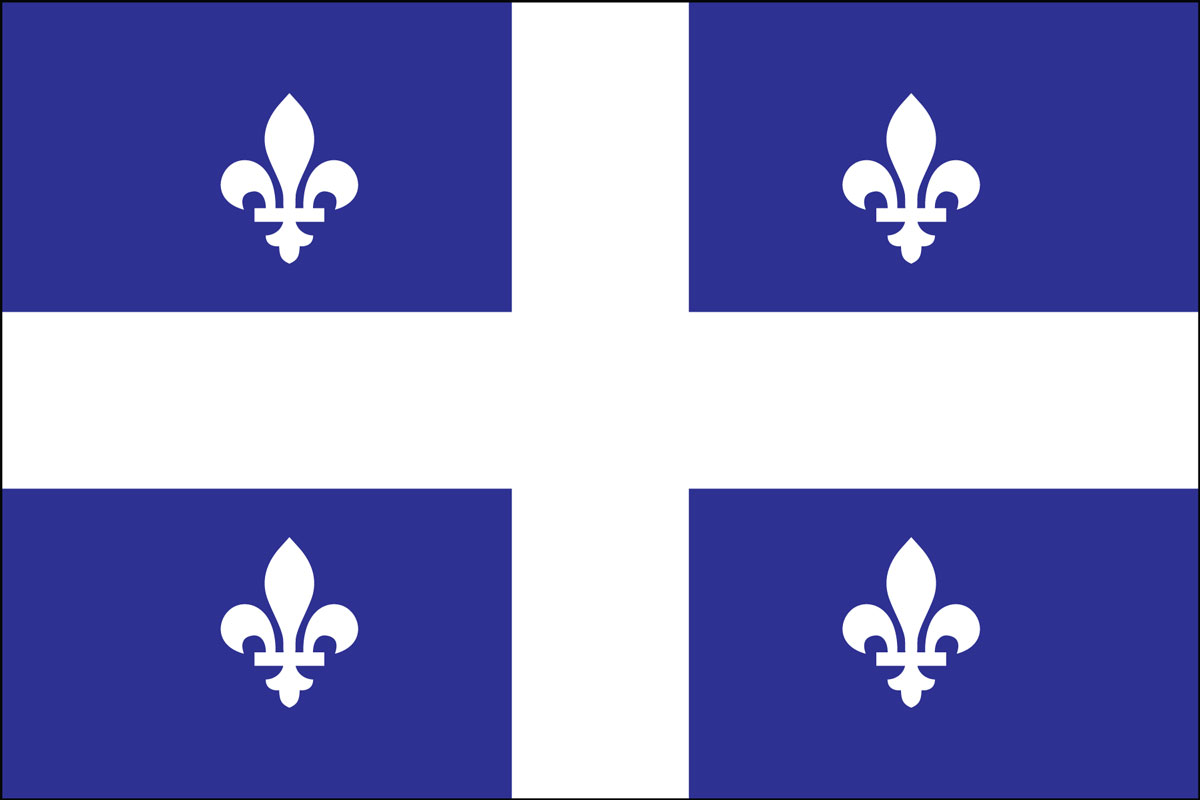 12x18" Nylon flag of Canadian Province of Quebec