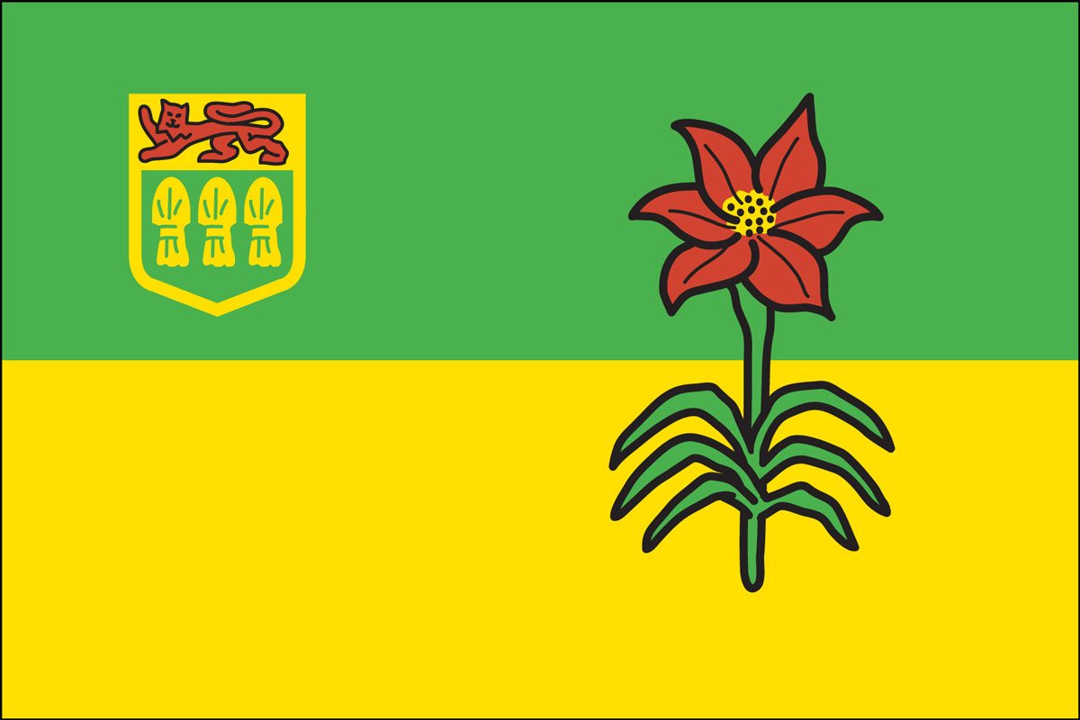 12x18" Nylon flag of Canadian Province of Saskatchewan