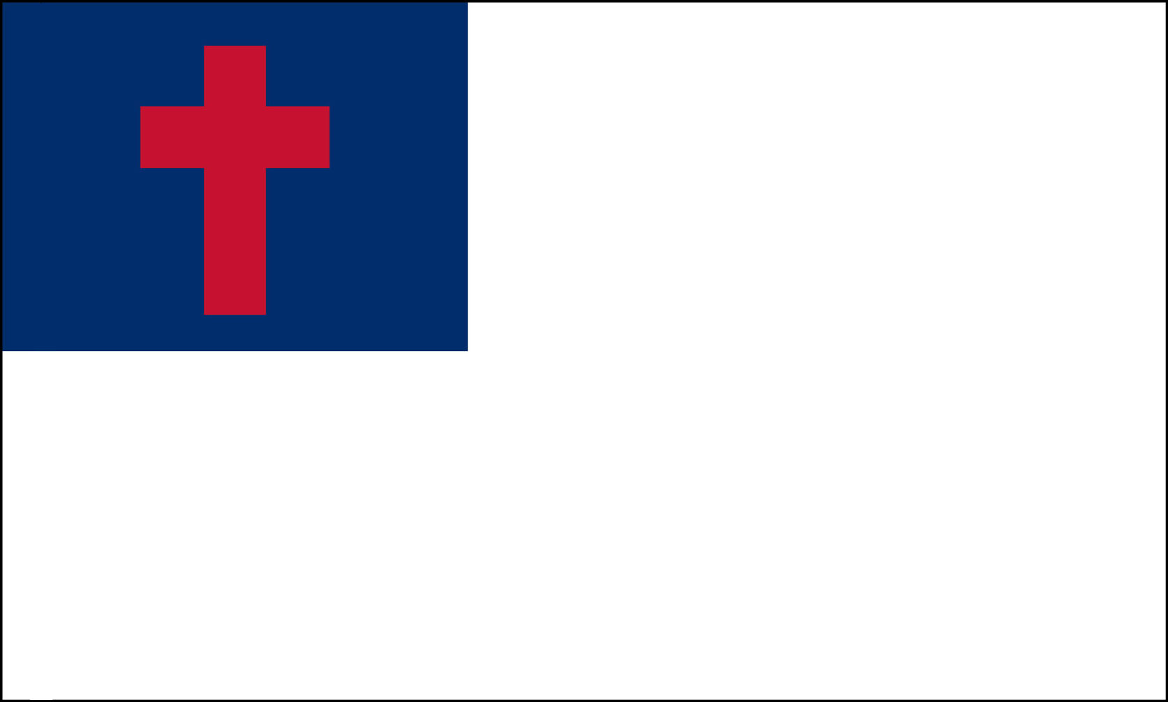 12x18" poly Christian flag on a stick