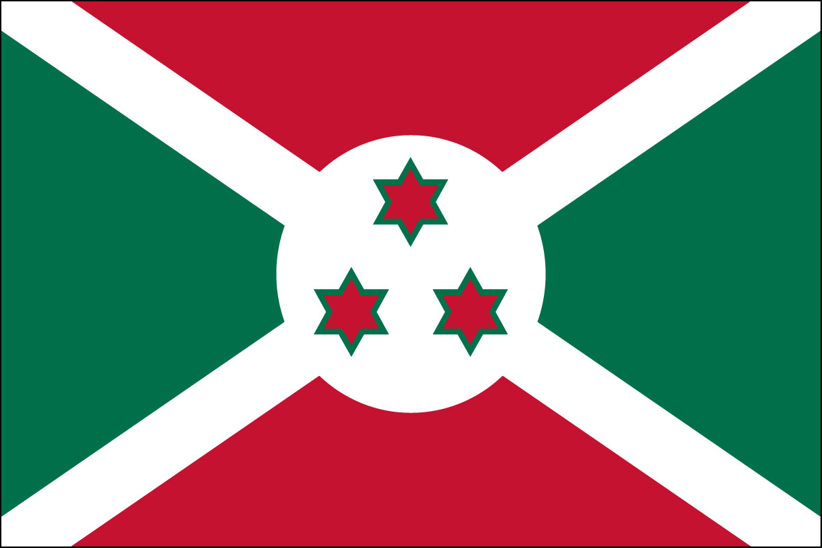2x3' Nylon flag of Burundi