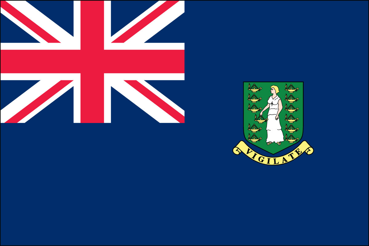 12x18" Nylon flag of British Virgin Islands