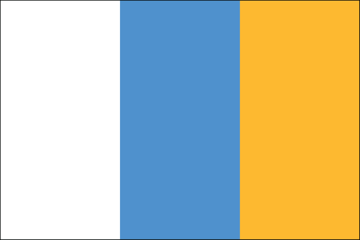12x18" Nylon flag of Canary Islands - Civil (no seal)