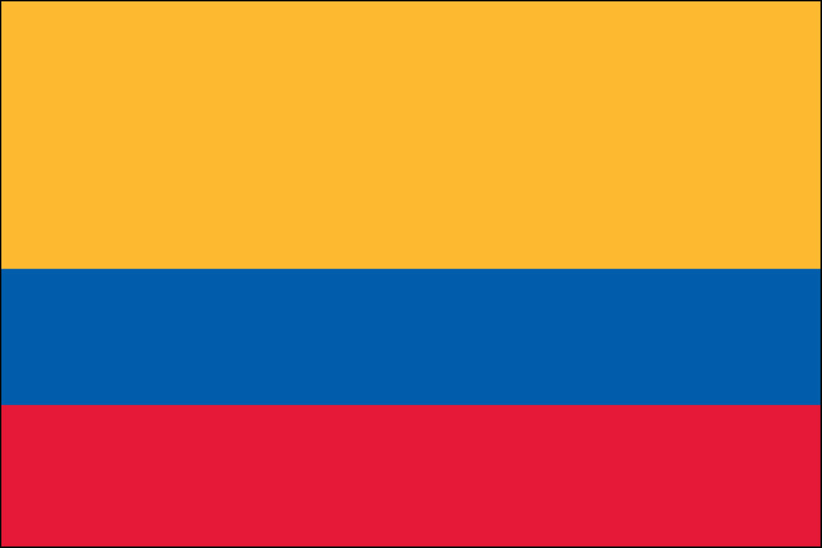 12x18" Nylon flag of Colombia